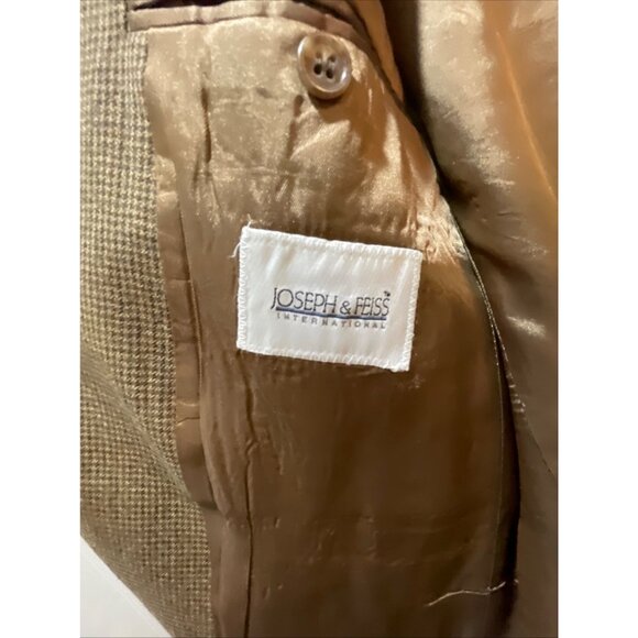 Joseph & Feiss Mens Brown Houndstooth Wool Suit Jacket Blazer 41L - Picture 6 of 11